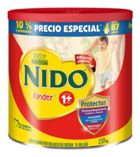 Nido Kinder Protectus A +1 Año Lata 2.97 Kg Sabor Natural