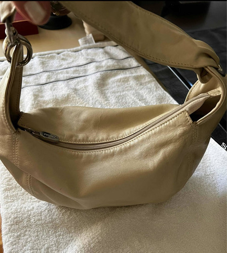 Cartera Prune Cuero Beige 