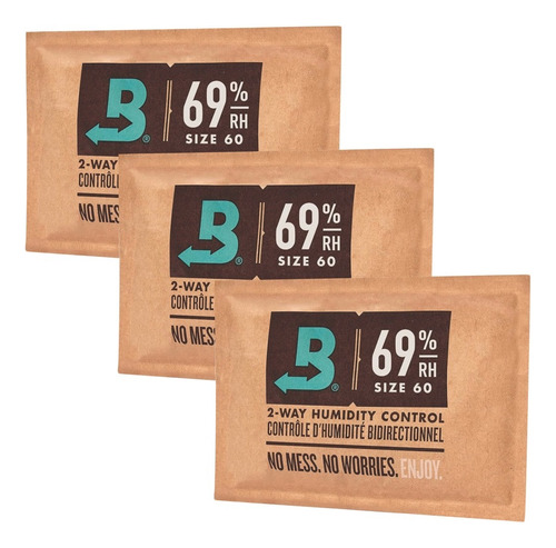 Boveda 69% - 60g Kit C/3un Umidificador Charutos