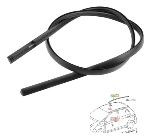 Goma Canal De Techo Yaris Sport 2006 2007 2008 2009