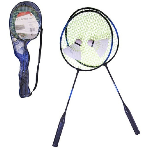 Raquete De Badminton Com 2 Unidades + 2 Petecas E Bolsa