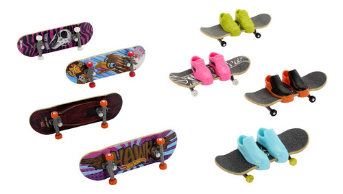 Hot Wheels Skate Paquete De 8 Fingerboards Con Tenis Color Multicolor