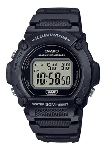 Reloj Casio Illuminator Sport W219h Negro 43mm