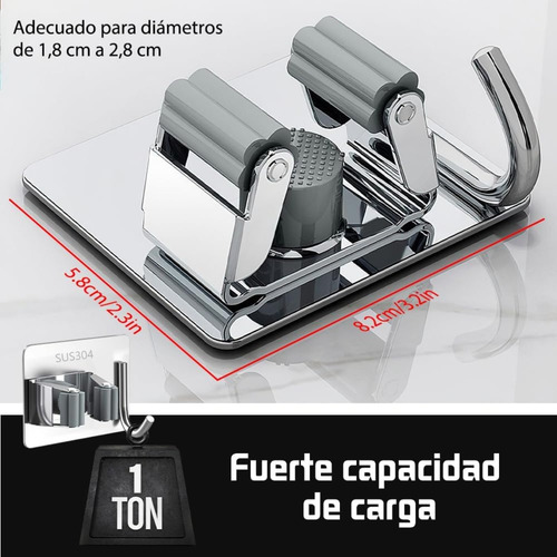 Organizador De Escobas Acero Inoxidable 5pcs Autoadhesivo