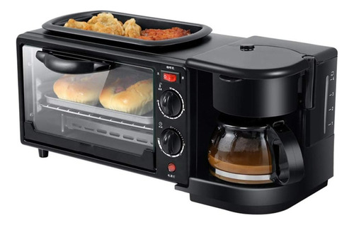 Máquina For Hacer Desayuno 3 En 1 Horno Cafetera Sarten