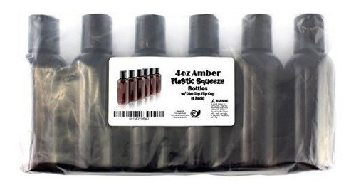 Botellas De Plastico De Color Marron Ambar Vacias De 4 O