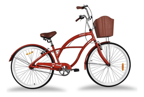 Bicicleta Urbana Aluminio Monk Crusier Rodada 26 Color Rojo