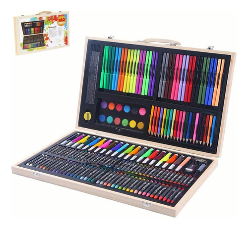 Set 180 Pzs De Arte Profesional Colores Lápices Kit Dibujo