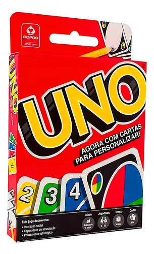 Jogo De Cartas Uno Original - Estratégia 2 A 10 Jogadores