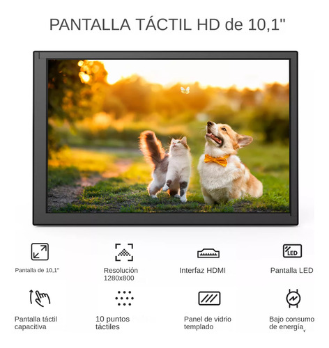 Monitor Táctil 10.1 Hd Ips Display Para Raspberry Pi