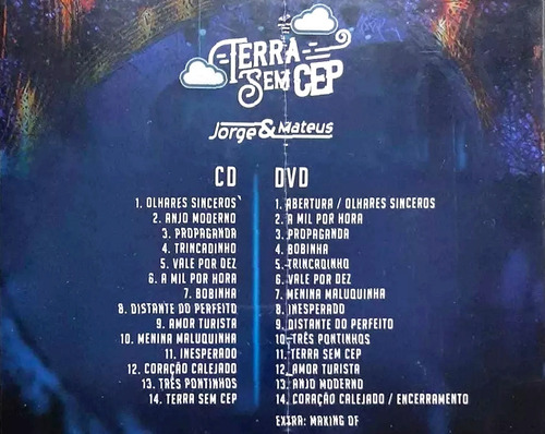 Cd + Dvd Jorge E Mateus Terra Sem Cep L A C R A D O Digipack
