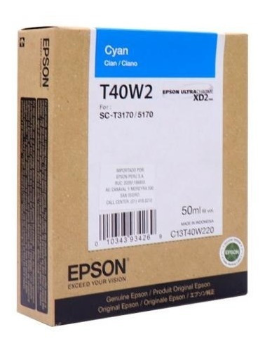 Cartucho Epson T40w220 P/plotter Epson T3170 Cyan 50ml