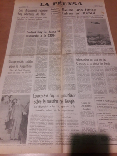 Tapa Diario La Prensa 26 02 1980 Isabel Perón Dd.hh. Beagle 