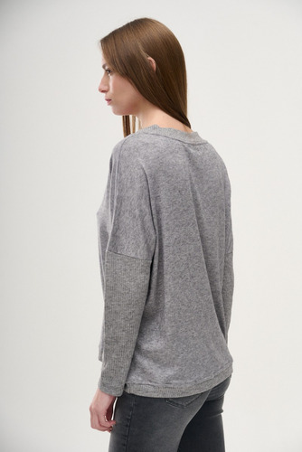 Sweater Greta Escote V Liso Suelto Versatil Mujer Sweet