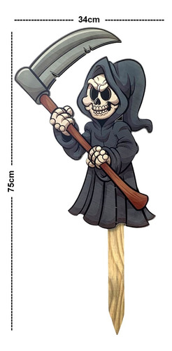Estaca De Chão Em Mdf Desenho Morte Decoração De Halloween
