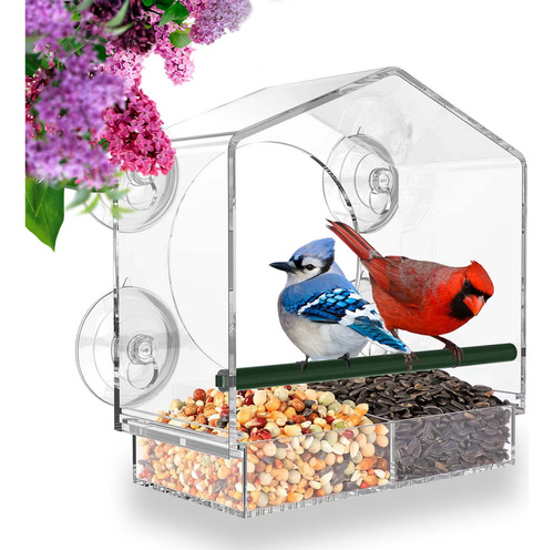 Casita Para Pajaros Transparante De Ventana Rectangular