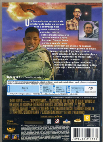 Dvd - Independence Day - 1996