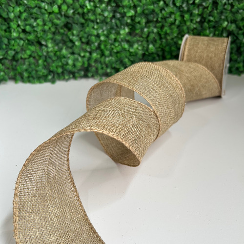 Fita Aramada 6cm X 9m Marrom Natural Lisa