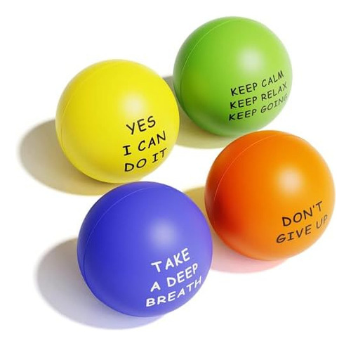 Motivational Stress Balls(4 Pack)for Kids And Adults,st...