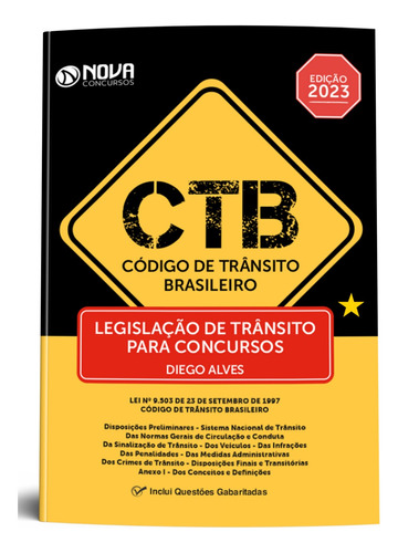 Apostila Ctb 2023 Código De Trânsito Brasileiro - Legislação De Trânsito Para Concursos - Editora Nova