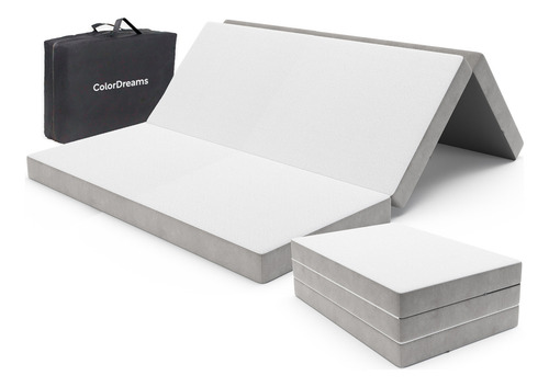 Colchon Matrimonial 135 Cm Colchoneta Plegable Con Maleta Color Blanco