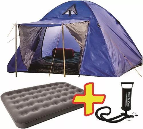 Carpa 4 Personas + Colchón 2 Plaza  Inflador  Oferta