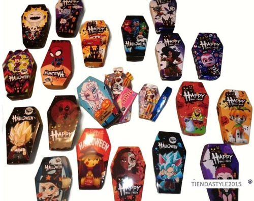 Cajas Ataudes Hallowen Con Golosinas Y Dibujo!