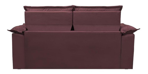 Sofá Retrátil e Reclinável Cama inBox Compact 1,50m Tecido Suede Velusoft Vinho