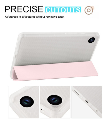 Funda De Piel Rosa Con 3 Pliegues Para Samsung Galaxy Tab A9