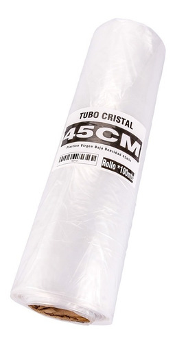 Tubo Sin Corte Polietileno Cristal 45cm Ancho X 100 Mts. 