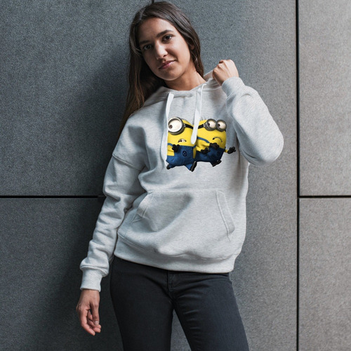 Imagen 4 de 5 de Buzo Minions Adultos Y Niños Capucha Modal Premium
