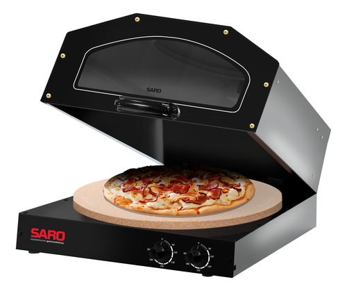 Forno De Pizza Elétrico Com Pedra Antiaderente Saro