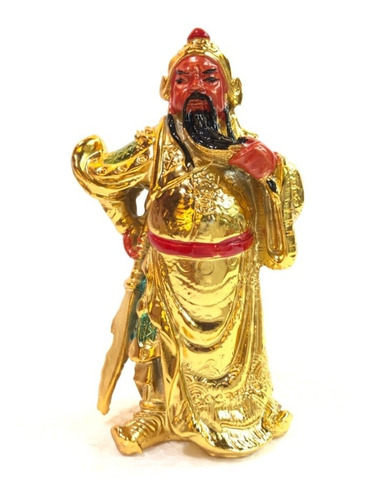 Guan Gong Dorado Feng Shui Protección 10cm
