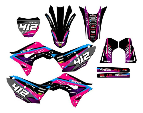 2022 Crf 450 R-s Surge Pink Senge Graphics Complete Kit With