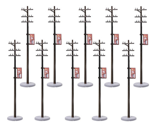 Poste De Línea Eléctrica De 10 Piezas Para Tren, 9.3cm
