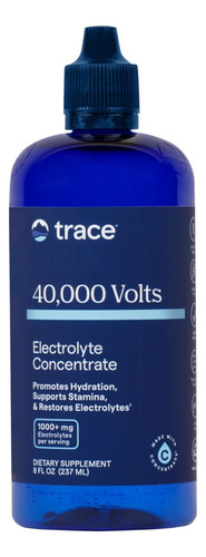 Trace Minerals 40,000 Volts 8oz Concentrado Electrolito Sabor Sin Sabor