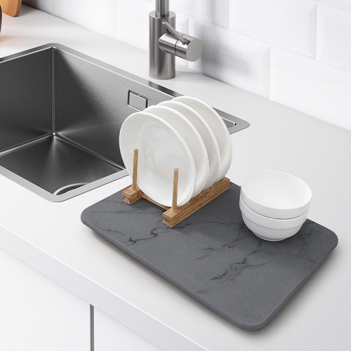 Tapete Para Secar Platos, Tapete De Secado Rápido Para Gris