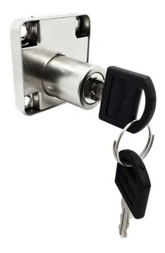 Imagen 3 de 7 de Cerradura Para Mueble Bronzen Base Cuadrada Ø 19mm X 22 Mm