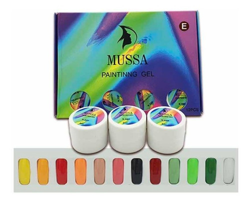 Gel Painting Para Uñas X 12 Piezas Mussa. Dama Manicure