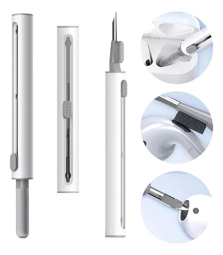 Kit De Limpieza 5 En 1 Para Lápiz Pluma Cámara Auricular Celular Y Teclado Herramienta Multifuncional En Color Blanco Oh My Shop