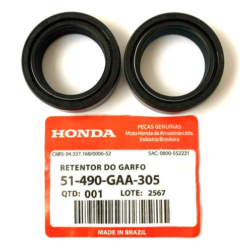 Par Retentor Bengala Honda Titan 150 Mix Flex Gasolina