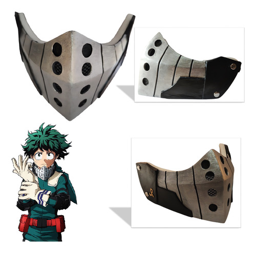 Máscara Deku Midoriya Amine My Hero A. Boku No Hero Disfraz Plateado Deku Midoriya