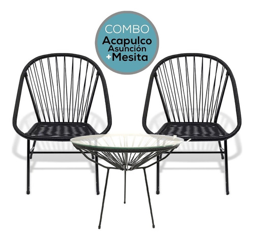 Sillon De Jardin Sillones Acapulco Asuncion Combo X2 Unidades + Mesa Para Exterior Crea Tu Spot