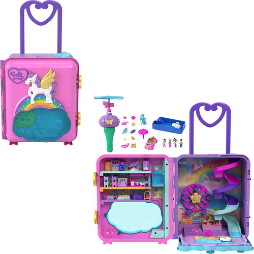 Polly Pocket Resort Métrico Maletín Muñecas Vehículo Y Acces