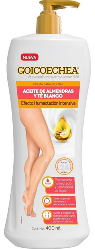 Crema para Piernas Goicoechea Humectación Profunda Almendras y Té Blanco 400ml