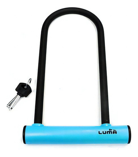 Candado U-lock Luma 35hu + Cable De Acero 120cmx10mm Color Azul