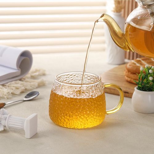 Tazas De Té De Vidrio Girante Con Colorido Juego De 4, Tazas