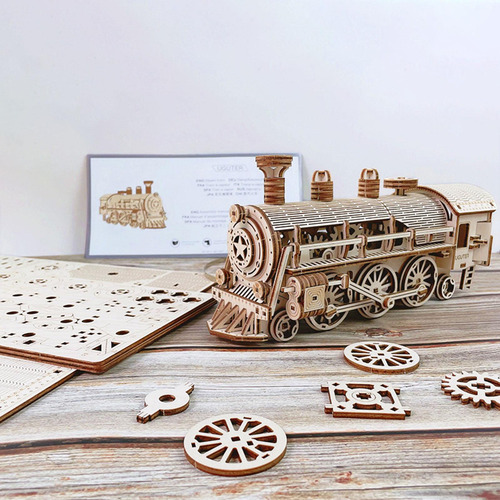 Rompecabezas De Madera 3d, Modelo De Tren De, Juguete De