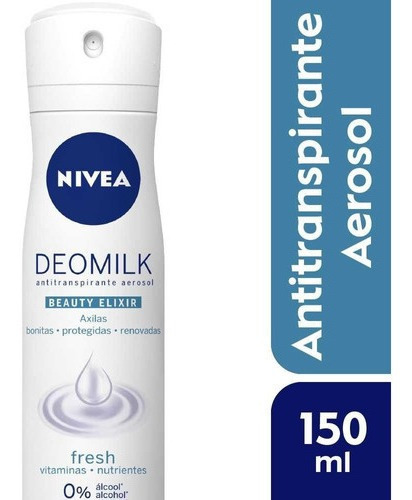 Nivea Antitranspirante Deomilk Beauty Elixir Fresh Fem 150ml Fragancia Fresca