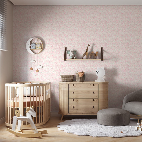 Papel De Parede Infantil 9,5x52cm Flores Rosa Begônia